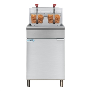 Pemberly Row Steel 75lb Floor Liquid Propane Commercial Fryer with 150000 BTUs