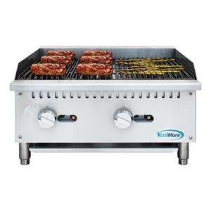 Pemberly Row 24&quot Commercial 2-Burner Natural Gas Charbroiler with 60000 BTUs