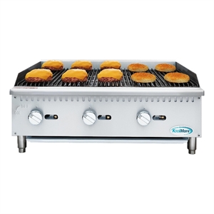 Pemberly Row 36&quot Commercial 3-Burner Natural Gas Charbroiler with 90000 BTUs