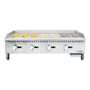 Pemberly Row 48&quot Natural Gas 4-Burner Griddle with 120000 BTUs in Steel