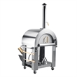 Pemberly Row 32-inch Outdoor Gas and Wood Fired Pizza Oven in Stainless Steel