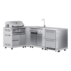 Pemberly Row Outdoor Kitchen Series Modular Kitchen in Stainless Steel