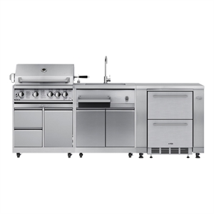 Pemberly Row Outdoor Kitchen Series Modular Kitchen in Stainless Steel