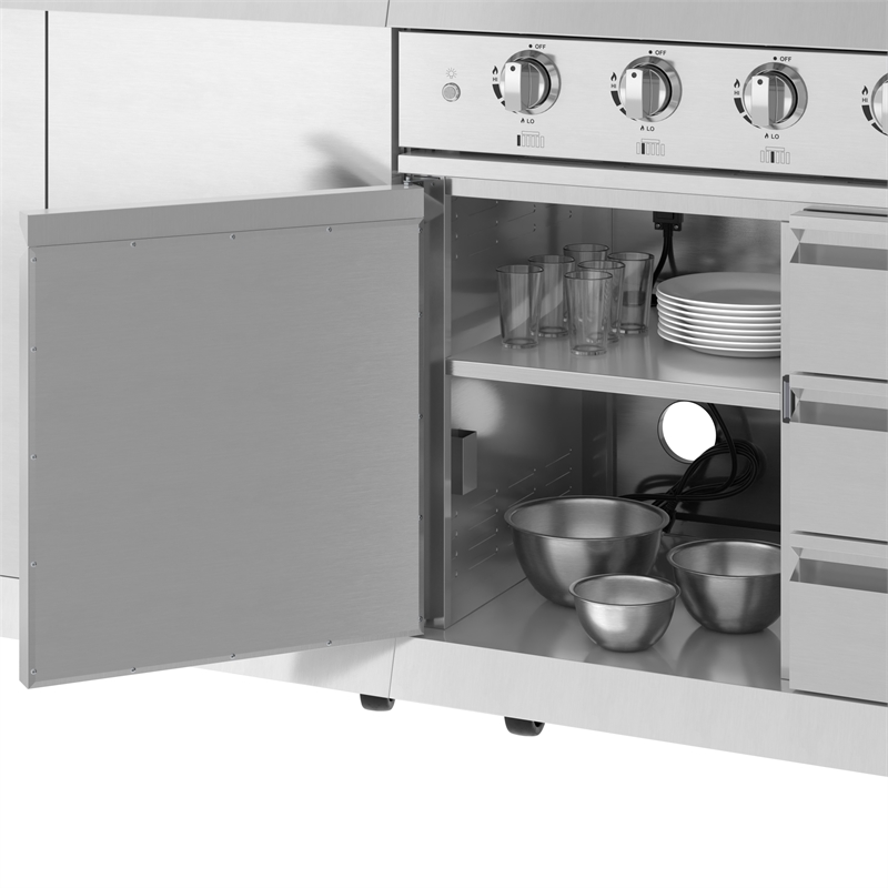 Pemberly Row Outdoor Kitchen Series Modular Kitchen in Stainless Steel