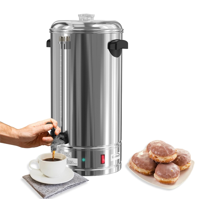 Pemberly Row Electric 100 Cup Commercial Coffee Percolator in Stainless Steel