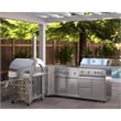 Pemberly Row Outdoor Kitchen Series Modular Kitchen in Stainless Steel