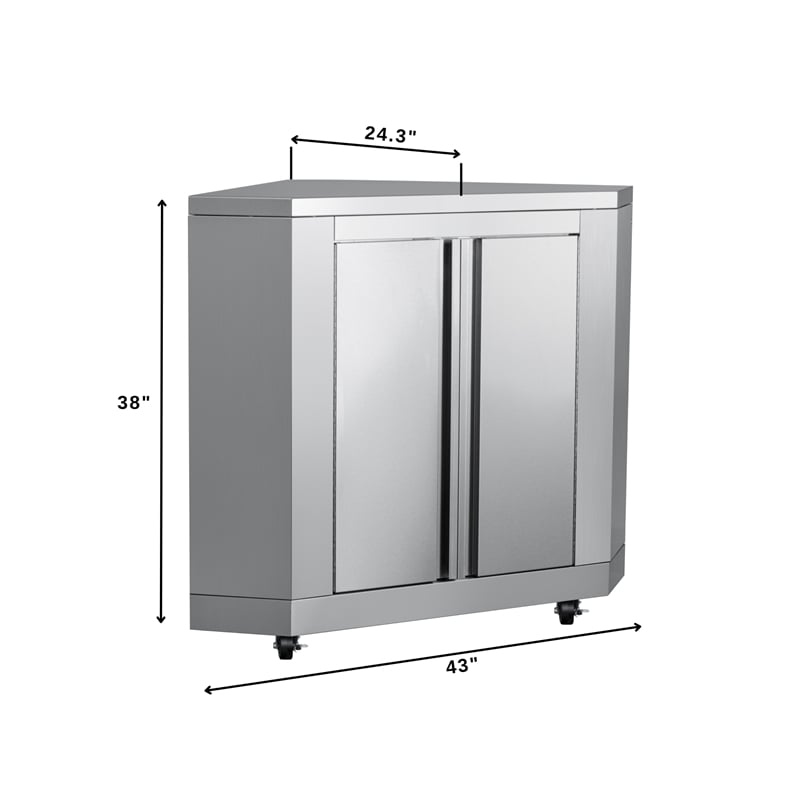 Pemberly Row Outdoor Kitchen Series Modular Kitchen in Stainless Steel