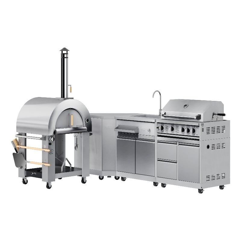 Pemberly Row Outdoor Kitchen Series Modular Kitchen in Stainless Steel