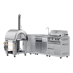 Pemberly Row Outdoor Kitchen Series Modular Kitchen in Stainless Steel