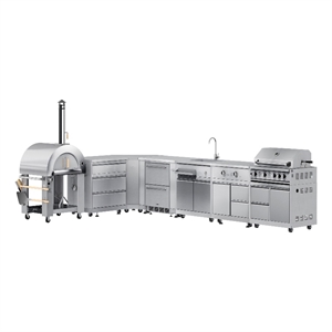 Pemberly Row Outdoor Kitchen Series Modular Kitchen in Stainless Steel