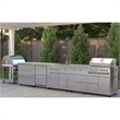 Pemberly Row Outdoor Kitchen Series Modular Kitchen in Stainless Steel