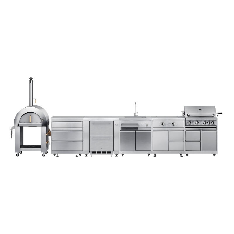 Pemberly Row Outdoor Kitchen Series Modular Kitchen in Stainless Steel