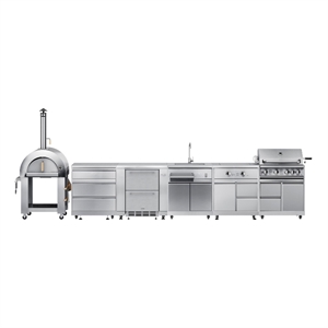 Pemberly Row Outdoor Kitchen Series Modular Kitchen in Stainless Steel