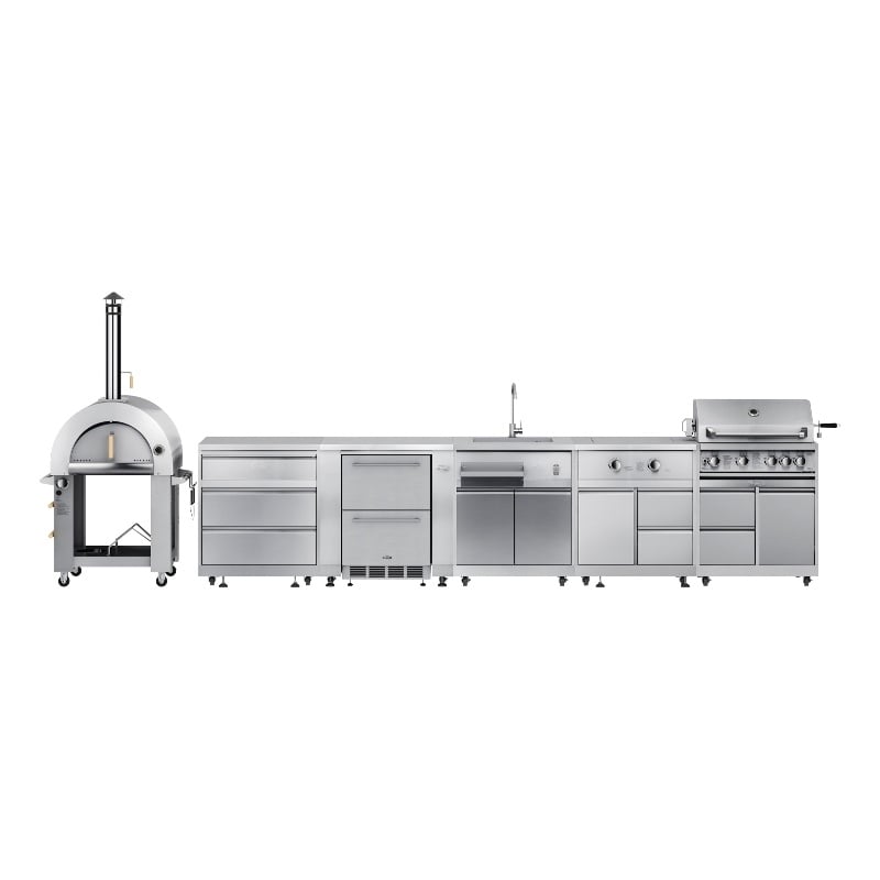Pemberly Row Outdoor Kitchen Series Modular Kitchen in Stainless Steel