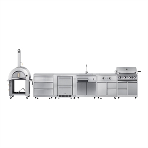 Pemberly Row Outdoor Kitchen Series Modular Kitchen in Stainless Steel