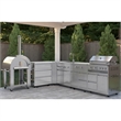Pemberly Row Outdoor Kitchen Series Modular Kitchen in Stainless Steel