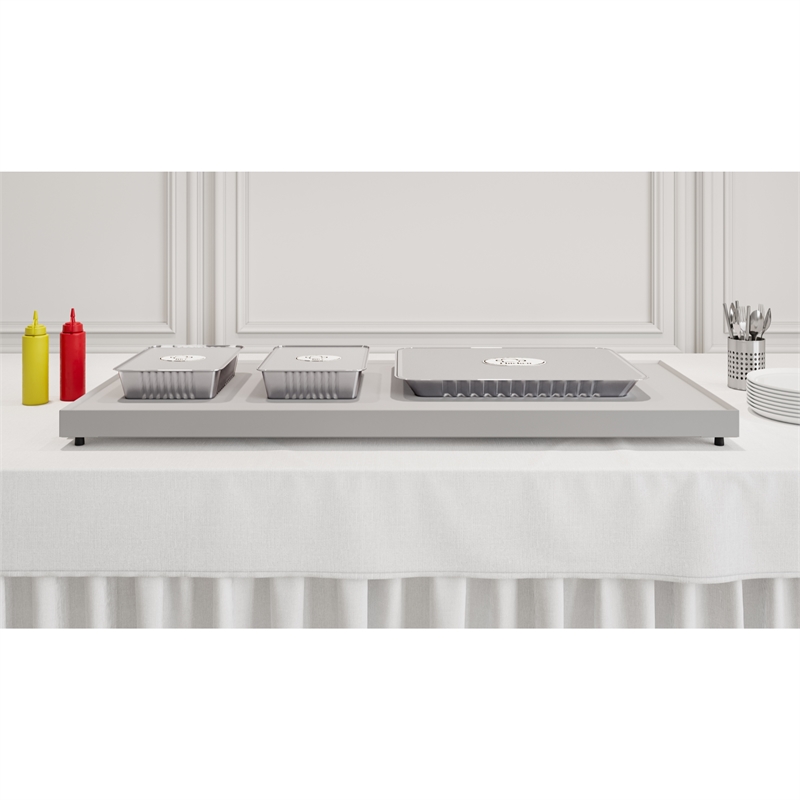 Pemberly Row Stainless Steel 48-inch Commercial Warming Shelf in Silver