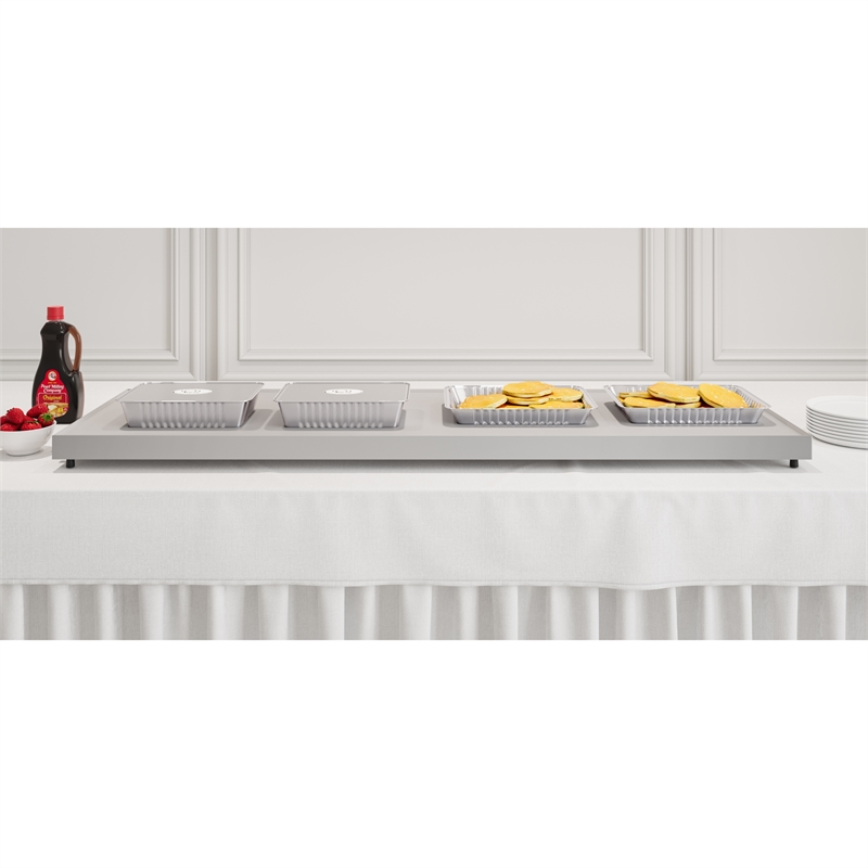 Pemberly Row Stainless Steel 60-inch Commercial Warming Shelf in Silver