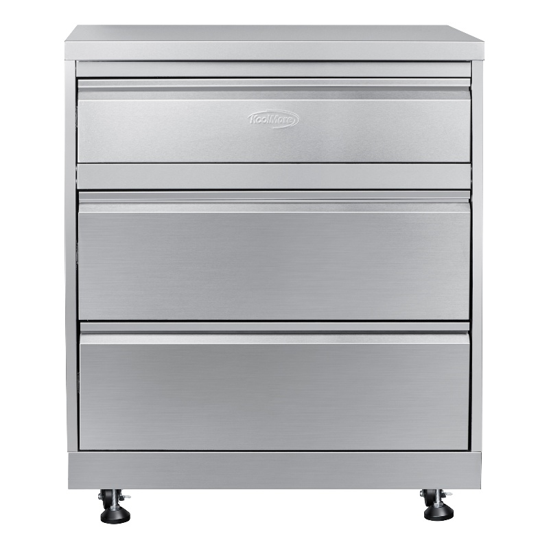 Pemberly Row 32-inch Stainless Steel Outdoor Kitchen Cabinet with Three Drawers