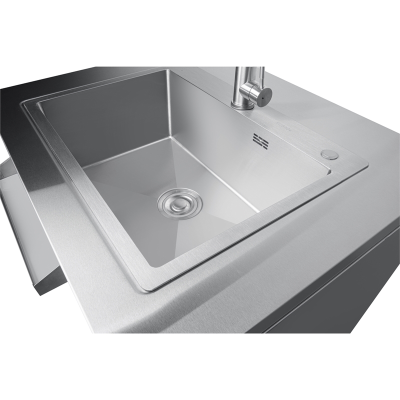 Pemberly Row 32-inch Sink with Cabinet in Stainless Steel for Outdoor Kitchen