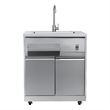 Pemberly Row 32-inch Sink with Cabinet in Stainless Steel for Outdoor Kitchen