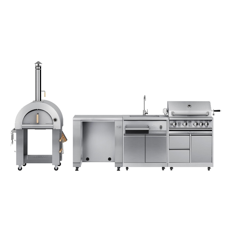 Pemberly Row Outdoor Kitchen Series Modular Kitchen in Stainless Steel