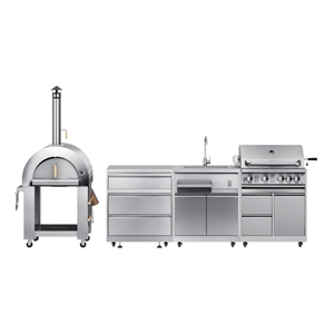 Pemberly Row Outdoor Kitchen Series Modular Kitchen in Stainless Steel