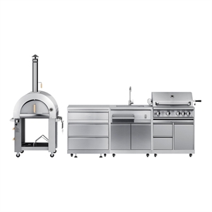 Pemberly Row Outdoor Kitchen Series Modular Kitchen in Stainless Steel