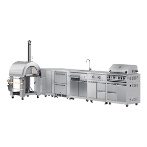 Pemberly Row Outdoor Kitchen Series Modular Kitchen in Stainless Steel