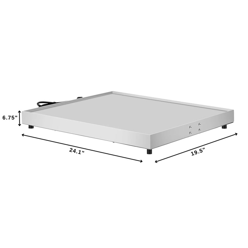 Pemberly Row 24-inch Stainless Steel Commercial Warming Shelf in Silver