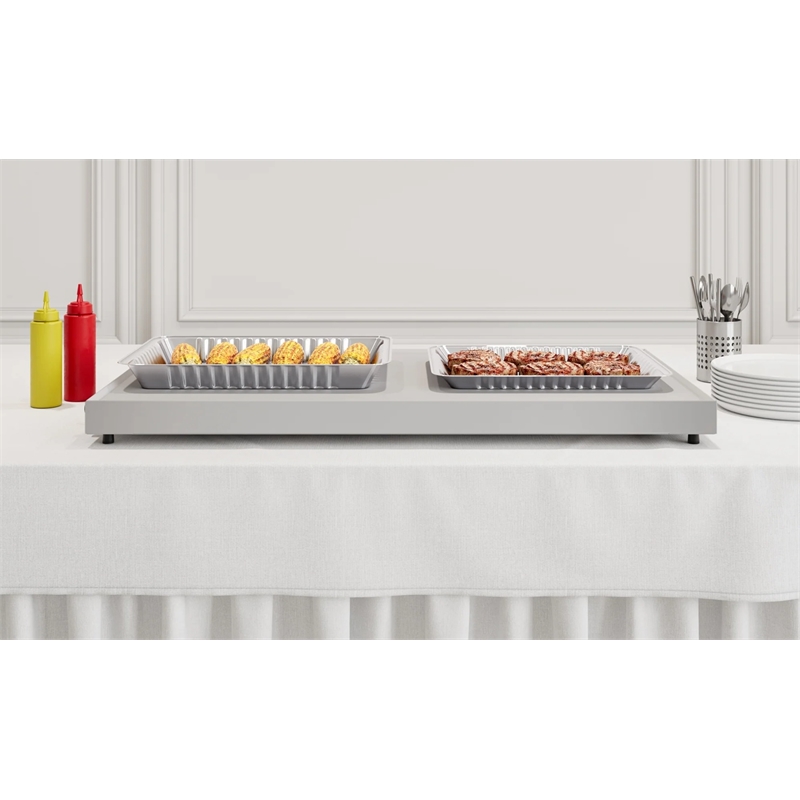 Pemberly Row 24-inch Stainless Steel Commercial Warming Shelf in Silver
