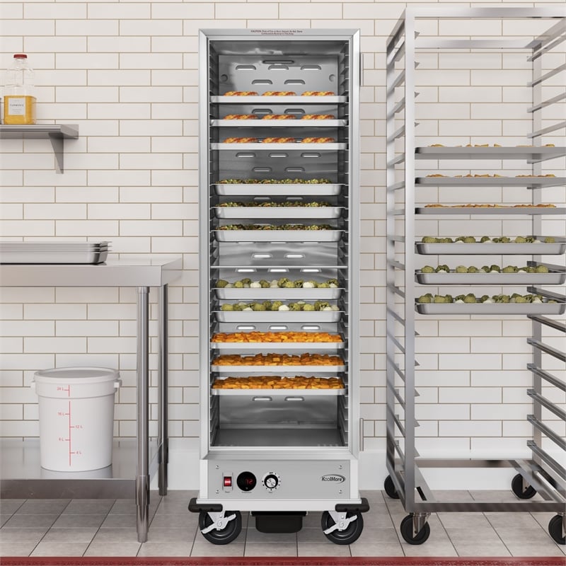 Pemberly Row 24-inch Stainless Steel Commercial Warming Shelf in Silver