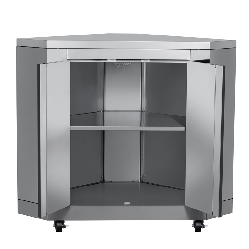 Pemberly Row 26-inch Stainless Steel Corner Cabinet for Outdoor Kitchen