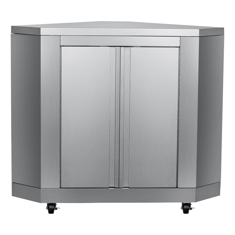 Pemberly Row 26-inch Stainless Steel Corner Cabinet for Outdoor Kitchen