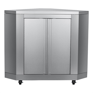 Pemberly Row 26-inch Stainless Steel Corner Cabinet for Outdoor Kitchen