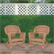 Pemberly Row Country / Cottage Resin Wicker Patio Rockers in Honey (Set of 2)