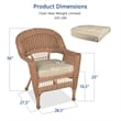 Pemberly Row Wicker Chair in Espresso with Tan Cushion (Set of 2)