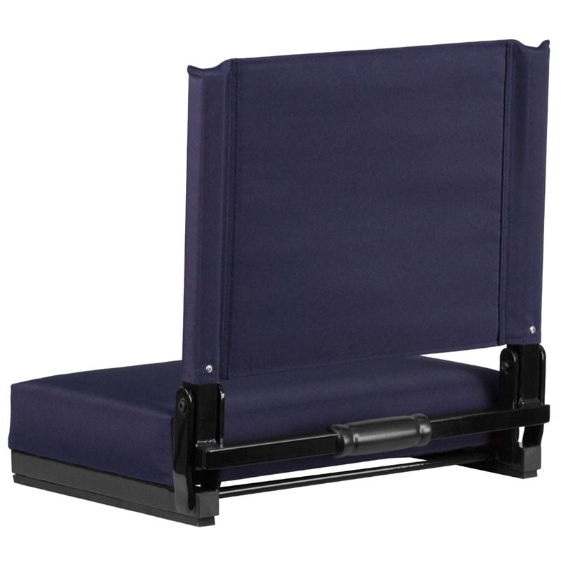 Pemberly Row Grandstand Comfort Seat in Aluminum Frame in Navy