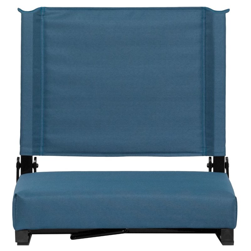 Pemberly Row Grandstand Comfort Seat in Aluminum Frame in Teal