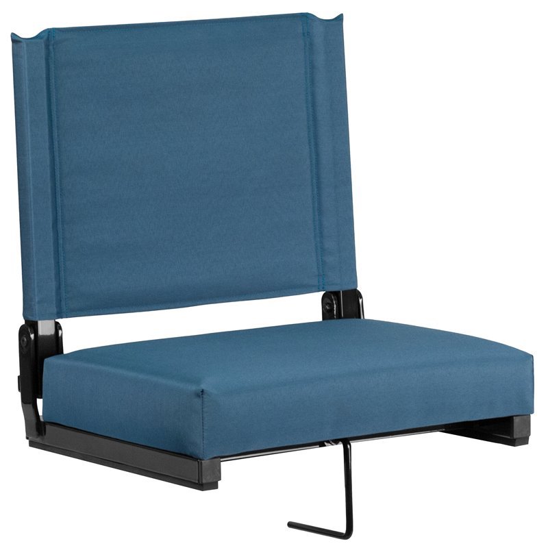 Pemberly Row Grandstand Comfort Seat in Aluminum Frame in Teal