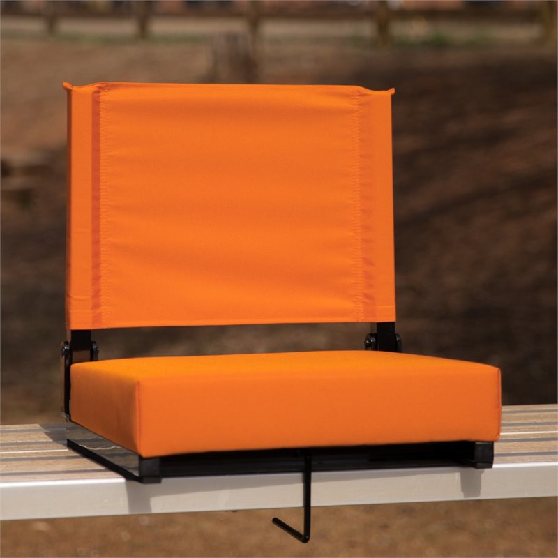 Pemberly Row Grandstand Comfort Seat in Aluminum Frame in Orange