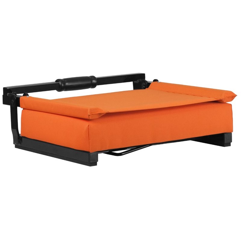 Pemberly Row Grandstand Comfort Seat in Aluminum Frame in Orange