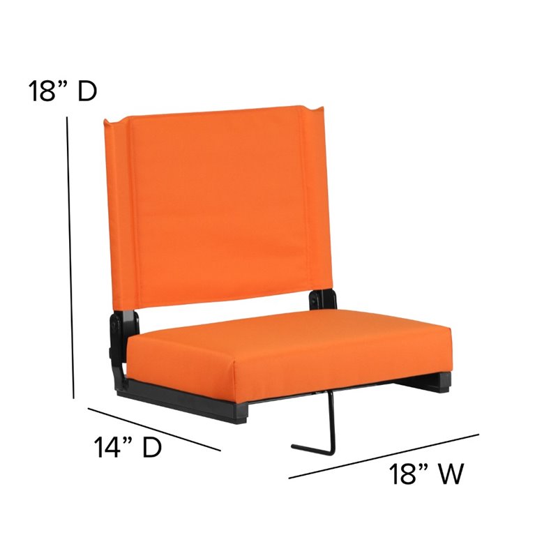 Pemberly Row Grandstand Comfort Seat in Aluminum Frame in Orange