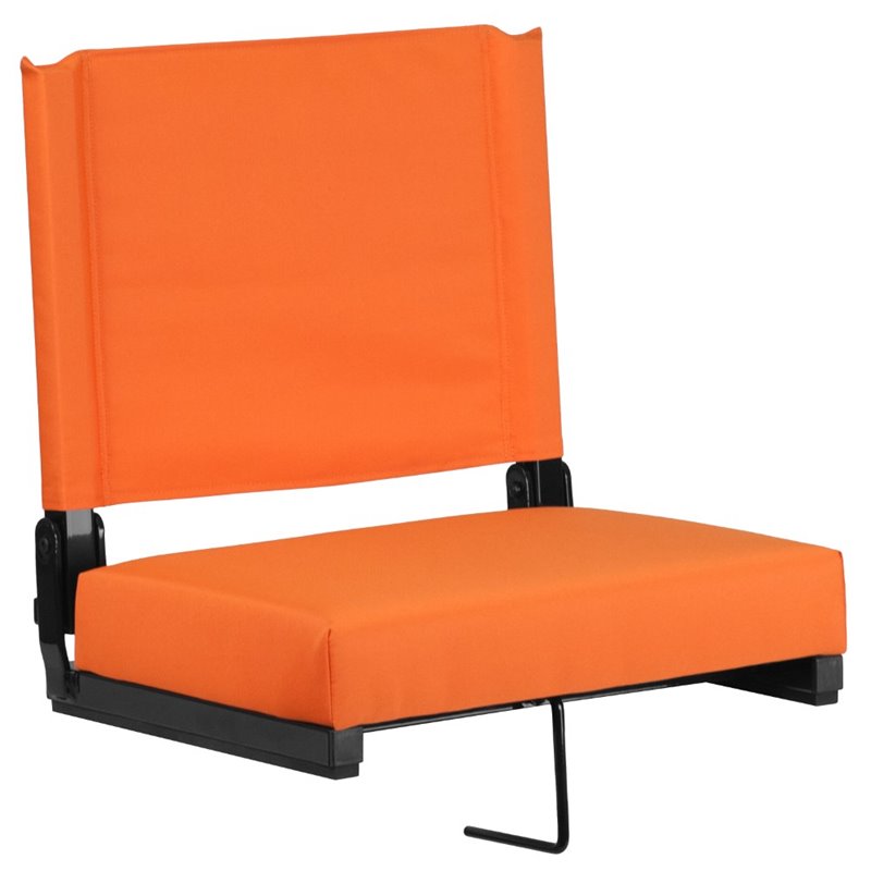 Pemberly Row Grandstand Comfort Seat in Aluminum Frame in Orange