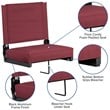 Pemberly Row Grandstand Comfort Seat in Aluminum Frame in Maroon