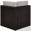 Pemberly Row Coastal Wicker Corner Patio Chair in Brown and Gray