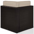 Pemberly Row Coastal Wicker Corner Patio Chair in Brown and Sand