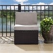 Pemberly Row Coastal Wicker Armless Patio Chair in Brown and Gary