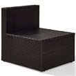 Pemberly Row Coastal Wicker Armless Patio Chair in Brown and Sand