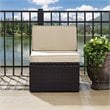 Pemberly Row Coastal Wicker Armless Patio Chair in Brown and Sand